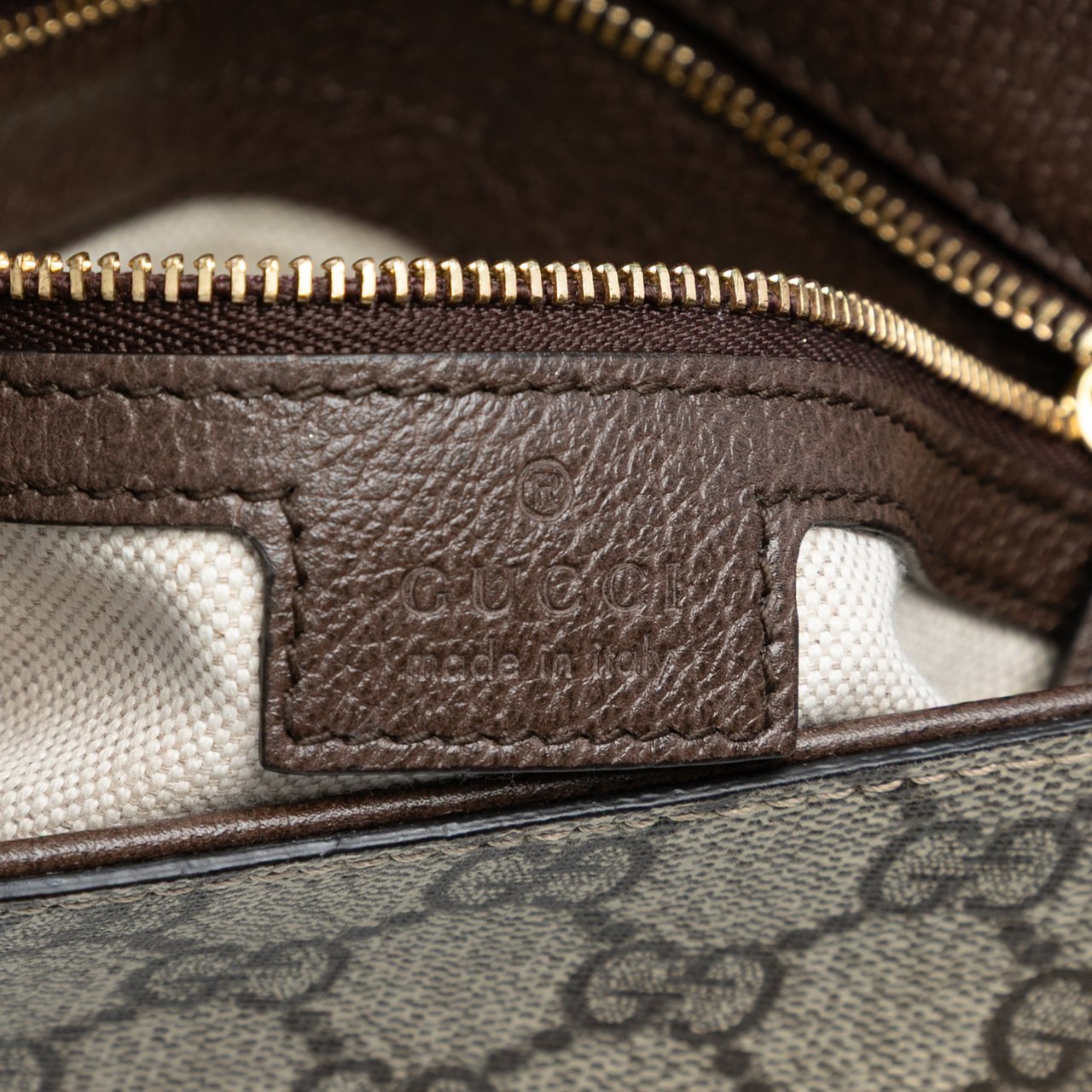 Gucci Small GG Supreme Blondie Chain Satchel Bruin