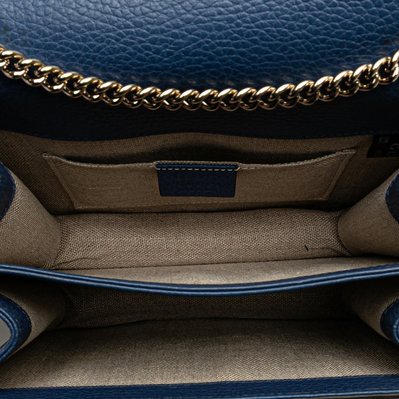 Gucci Small Dollar Calfskin Interlocking G Crossbody Blauw