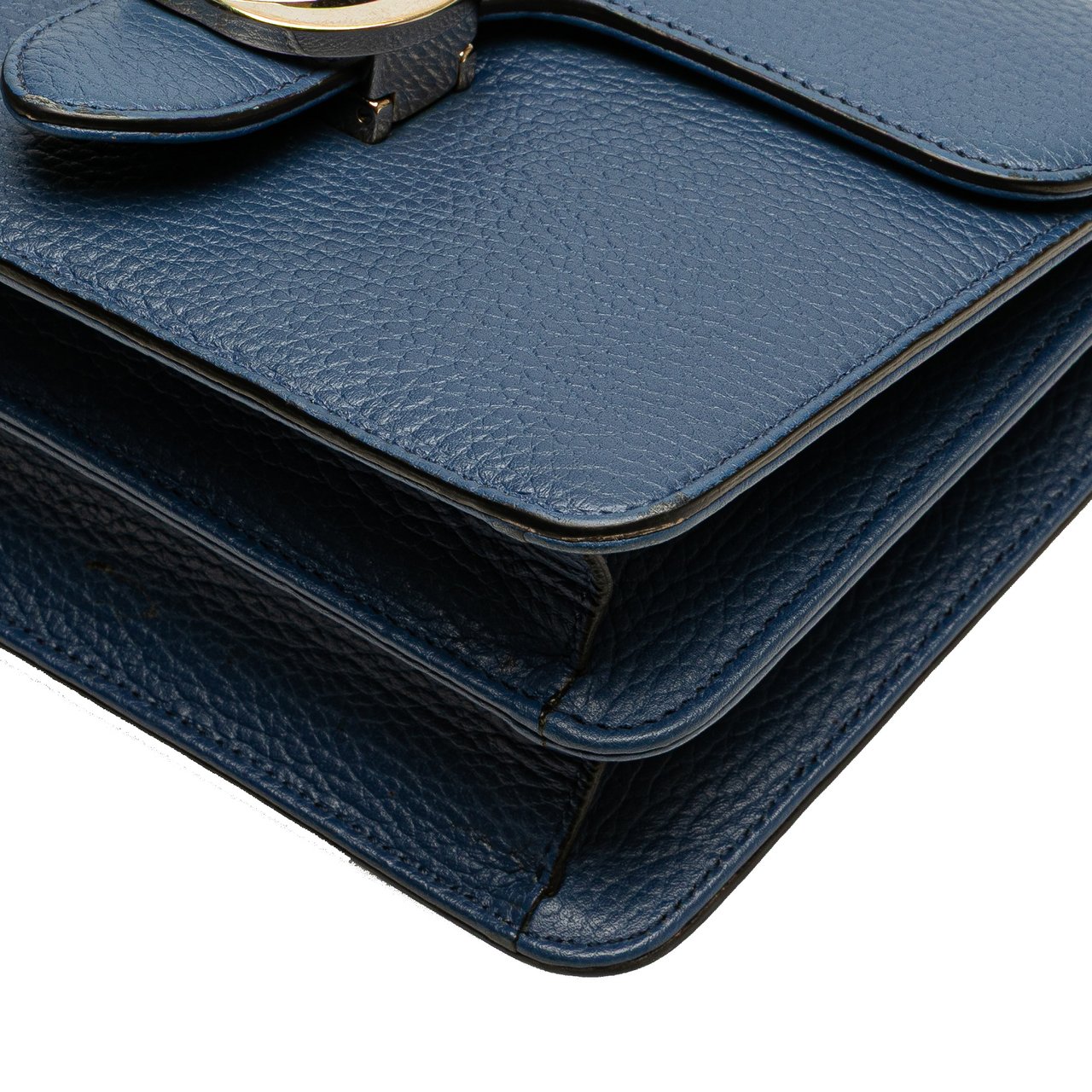 Gucci Small Dollar Calfskin Interlocking G Crossbody Blauw