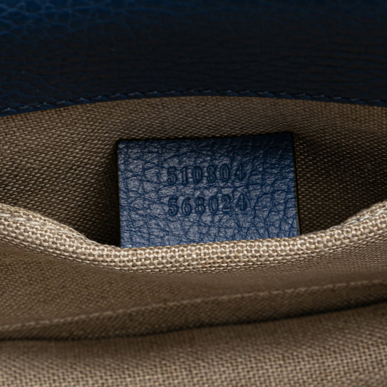 Gucci Small Dollar Calfskin Interlocking G Crossbody Blauw