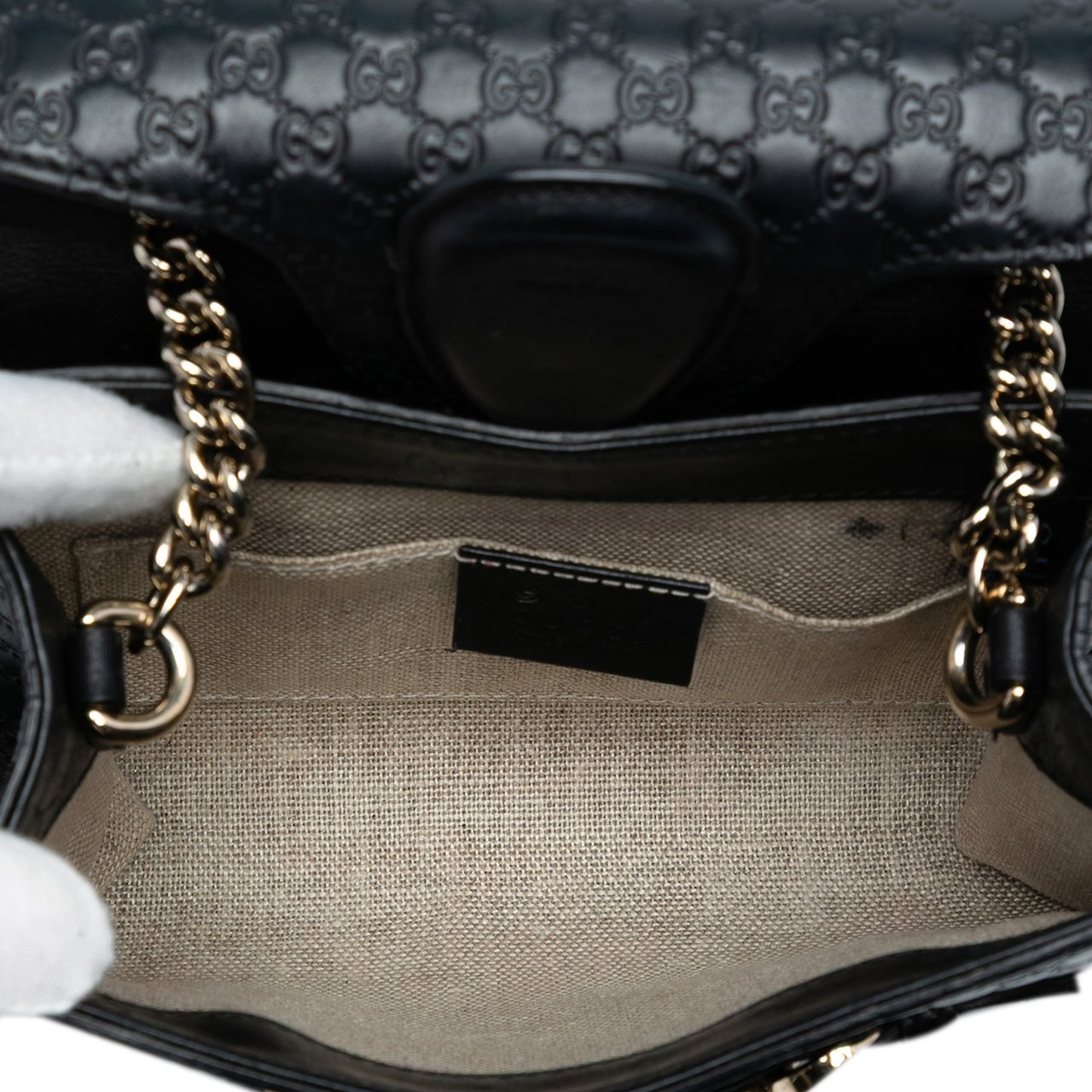 Gucci Mini Microguccissima Emily Crossbody Zwart