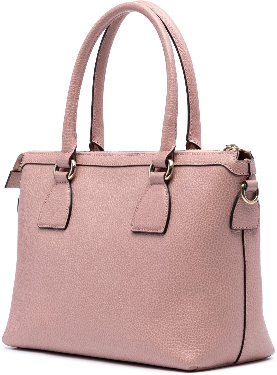 Gucci Dollar Calfskin GG Charm Satchel Roze