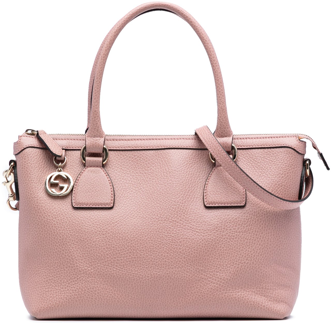Gucci Dollar Calfskin GG Charm Satchel Roze