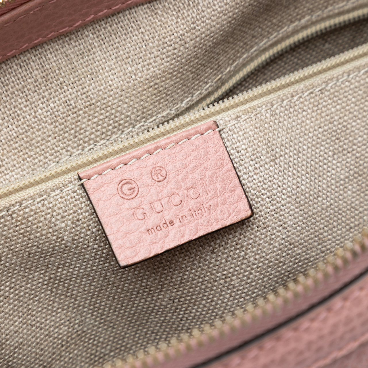Gucci Dollar Calfskin GG Charm Satchel Roze