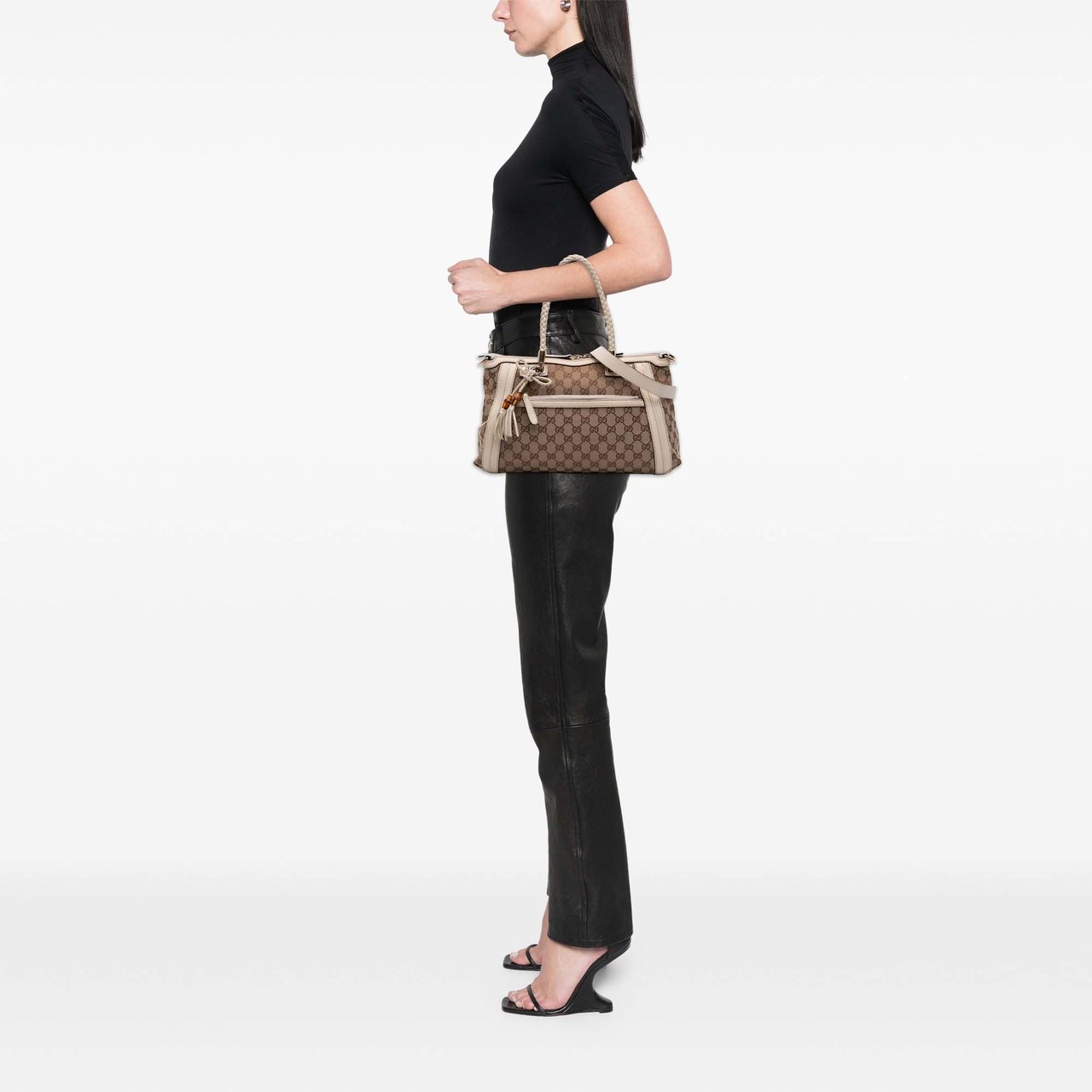 Gucci GG Canvas Bella Satchel Bruin