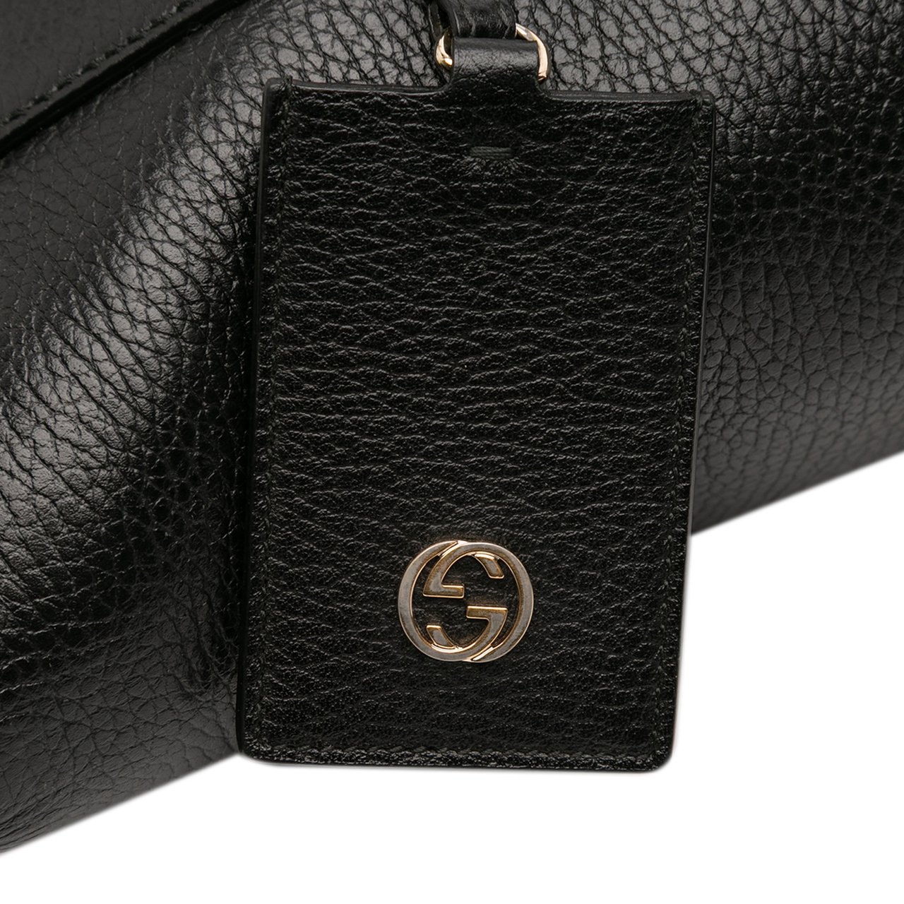 Gucci Leather Swing Convertible Tote Zwart