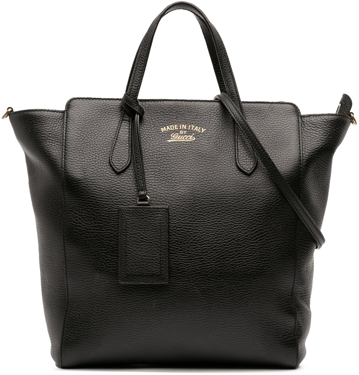 Gucci Leather Swing Convertible Tote Zwart