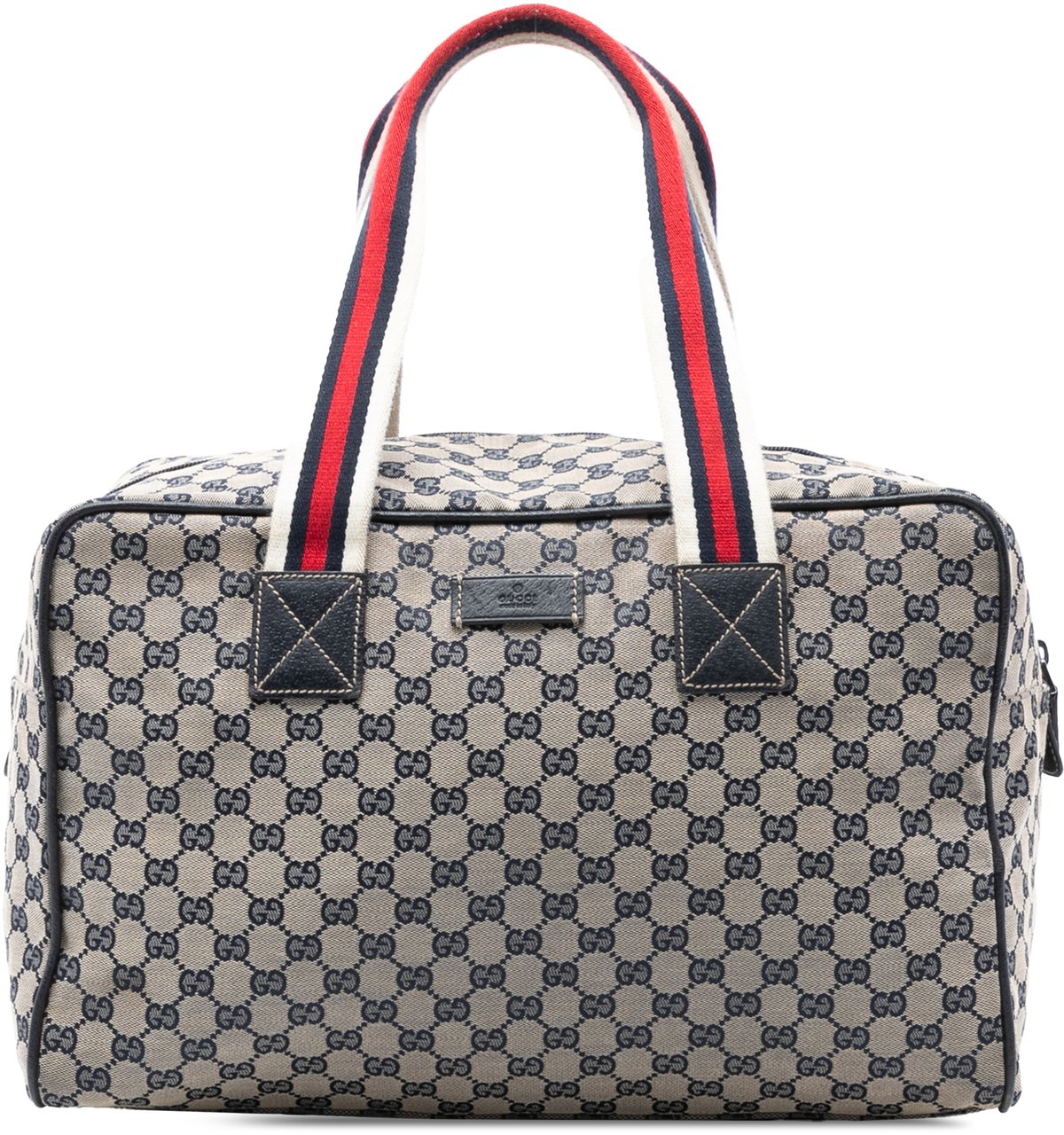 Gucci GG Canvas Web Travel Bag Bruin