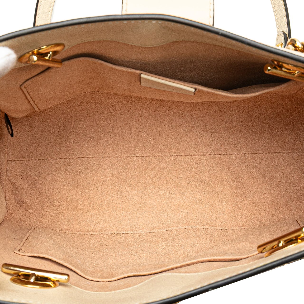 Gucci Small GG Supreme Apple Heart Padlock Tote Bruin