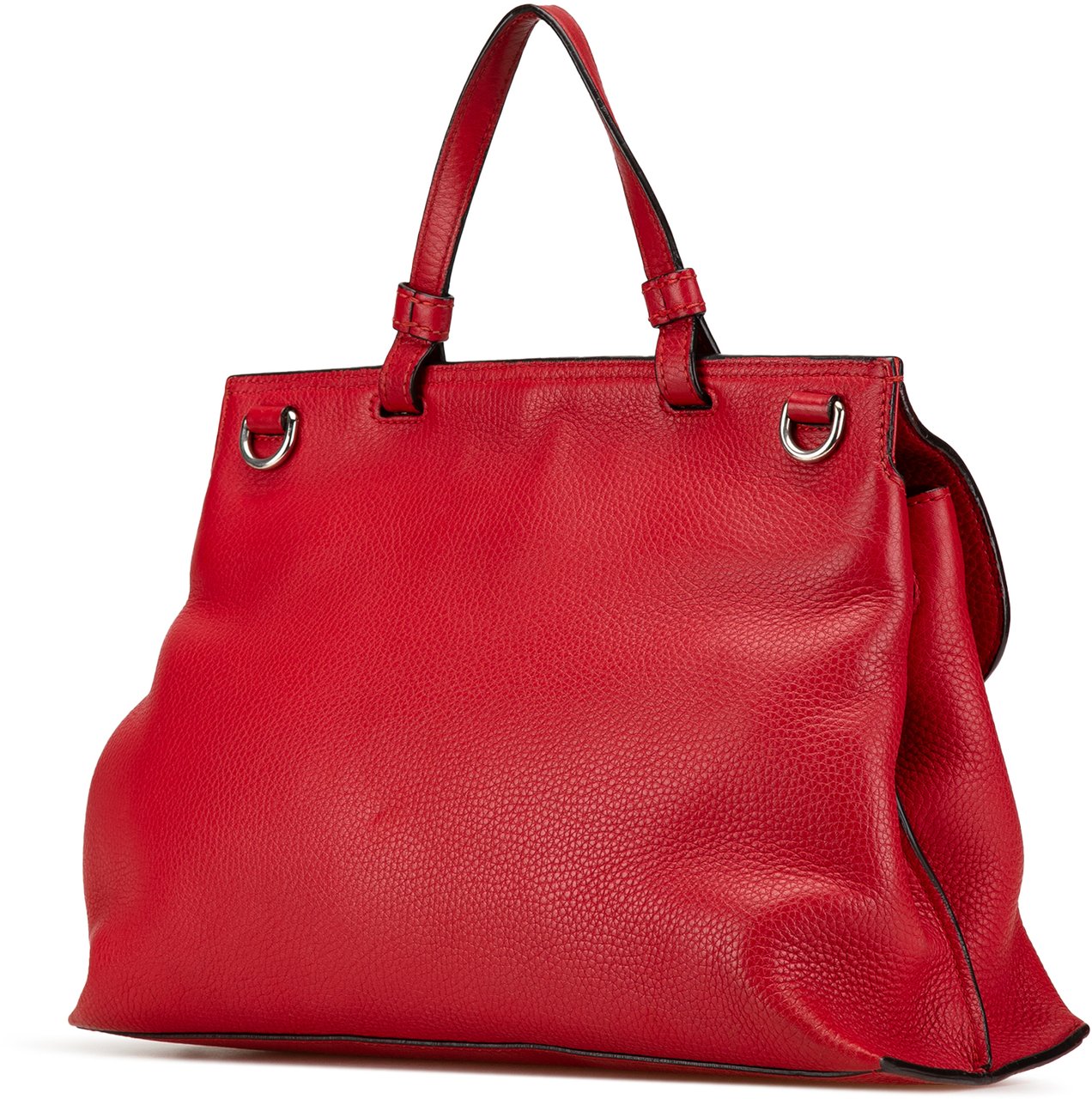 Gucci Medium Leather Bamboo Daily Satchel Rood