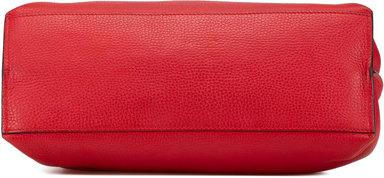 Gucci Medium Leather Bamboo Daily Satchel Rood