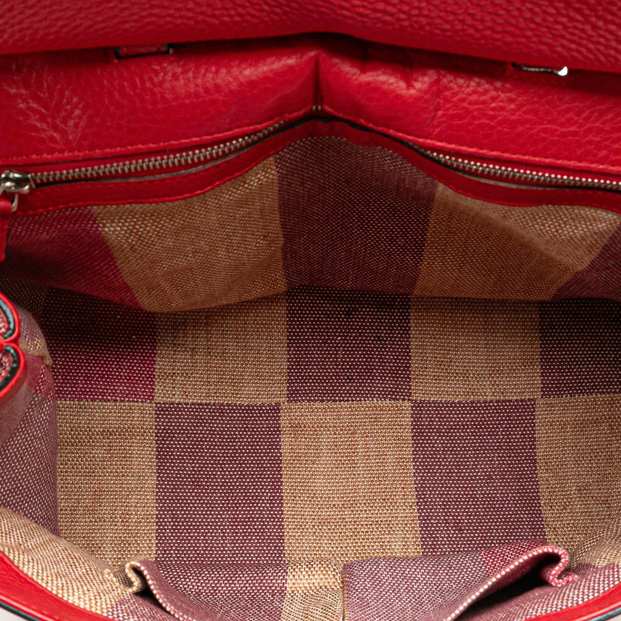 Gucci Medium Leather Bamboo Daily Satchel Rood