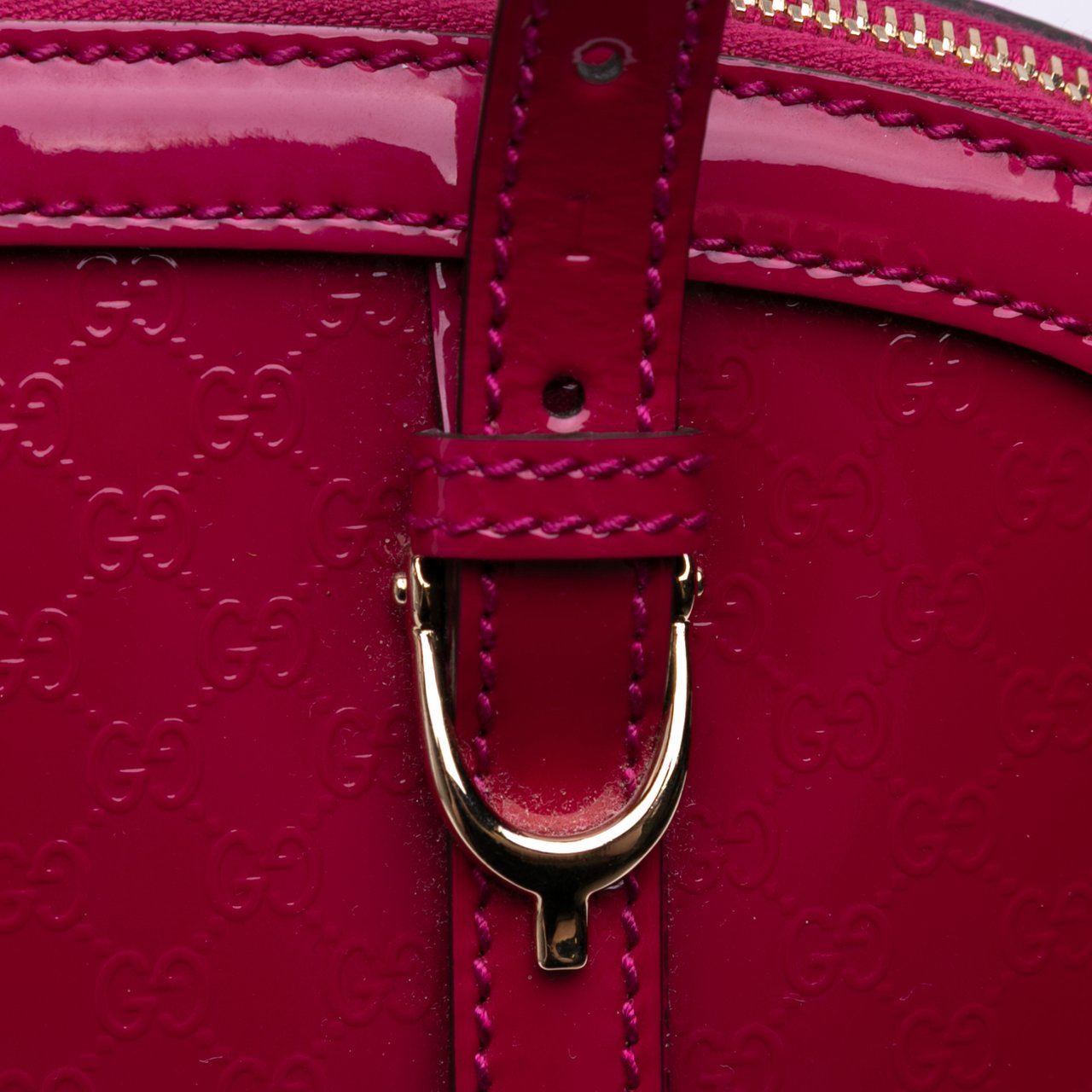 Gucci Medium Microguccissima Patent Nice Dome Satchel Roze