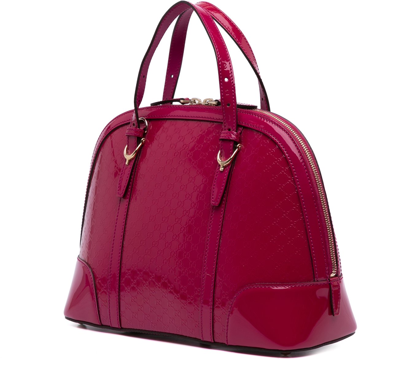 Gucci Medium Microguccissima Patent Nice Dome Satchel Roze