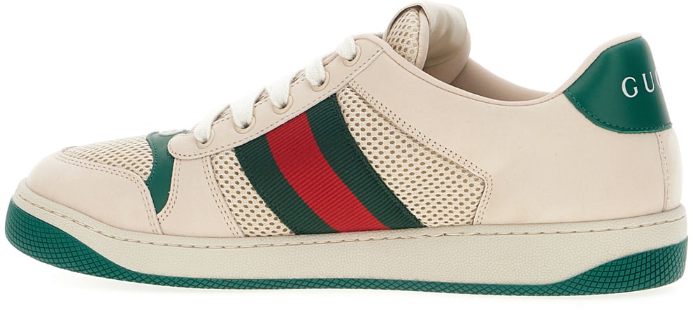 Gucci Ivory mesh and suede Screener sneakers Divers