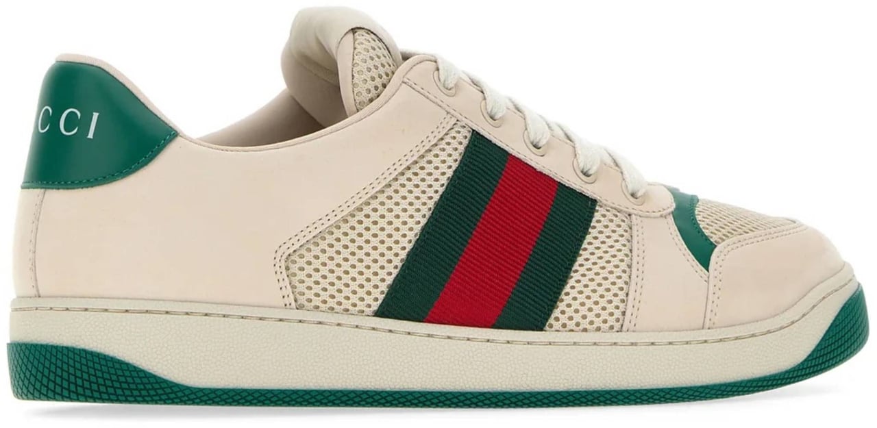 Gucci Cream Screener Sneaker Low-Top Shoes Neutraal