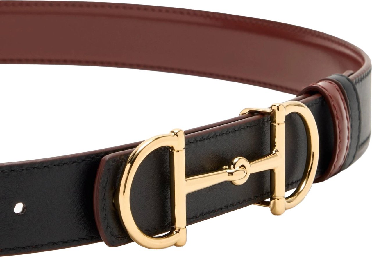 Gucci Brown Belt W.25 Leather Accessory Zwart