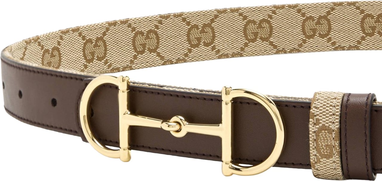 Gucci Beige Belt W.25 Canvas Accessory Neutraal