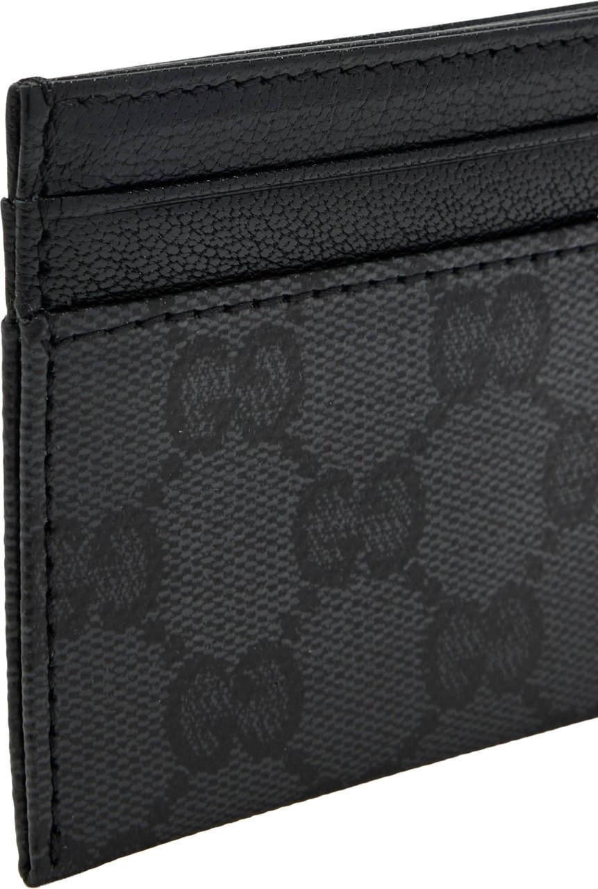 Gucci Black Credit Case Textured Cardholder Zwart