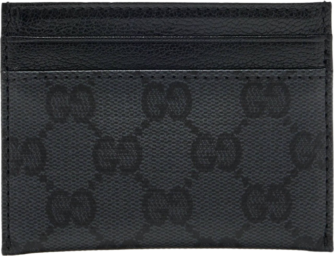 Gucci Black Credit Case Textured Cardholder Zwart