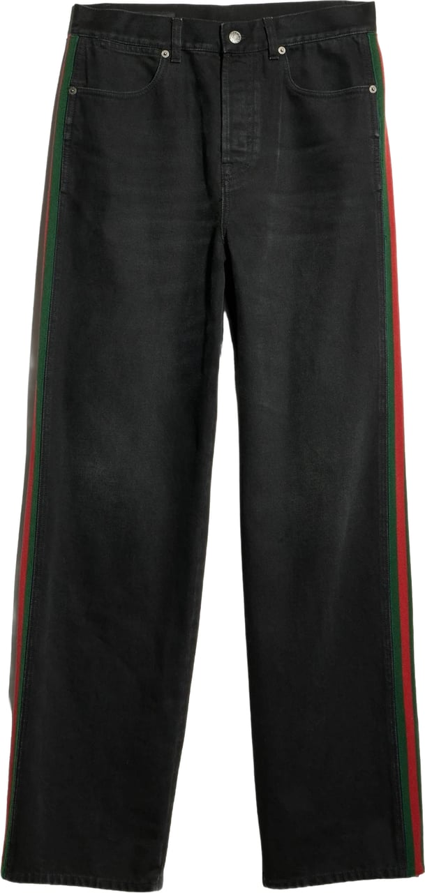 Gucci Black Denim Baggy Jeans Zwart