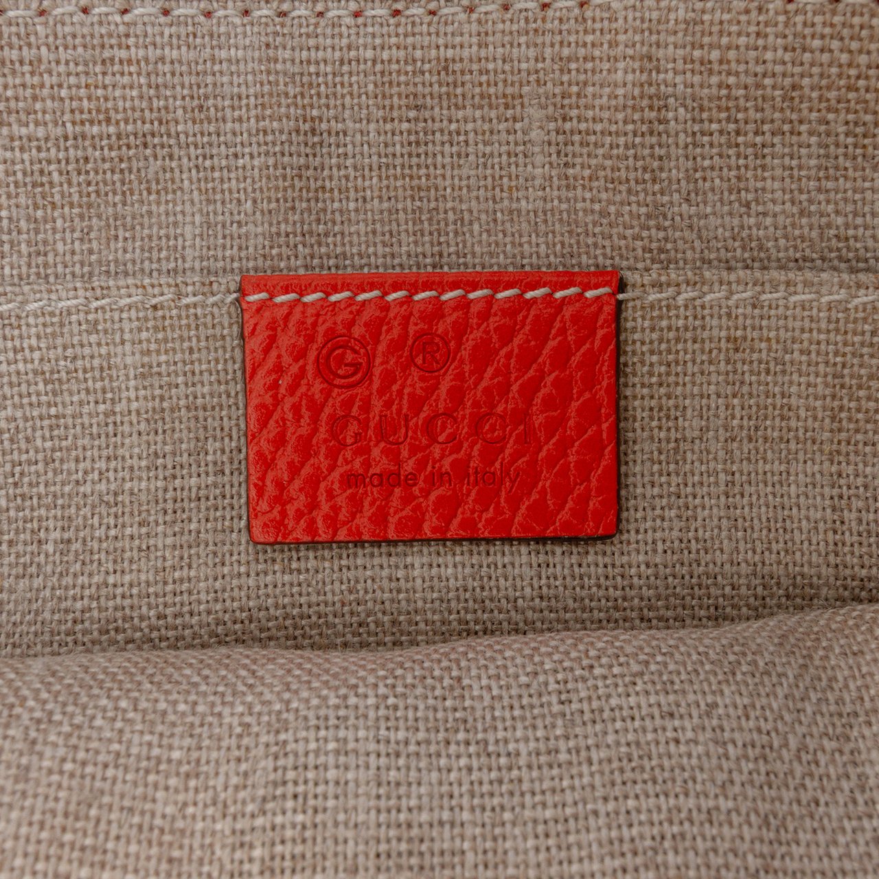 Gucci Calfskin Bamboo Clutch Oranje