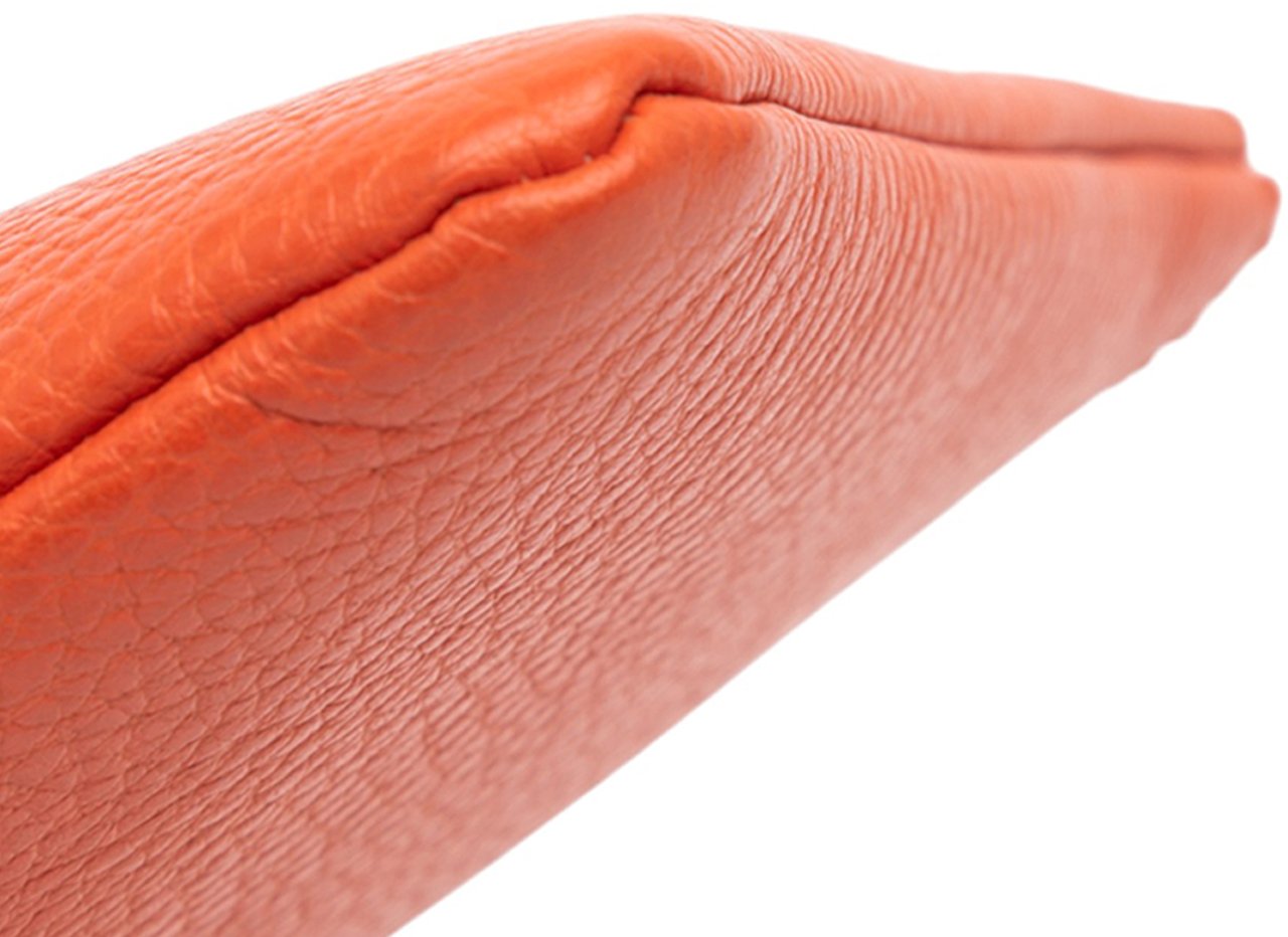 Gucci Calfskin Bamboo Clutch Oranje