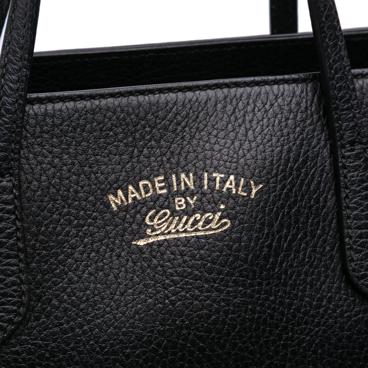 Gucci Mini Leather Swing Satchel Zwart