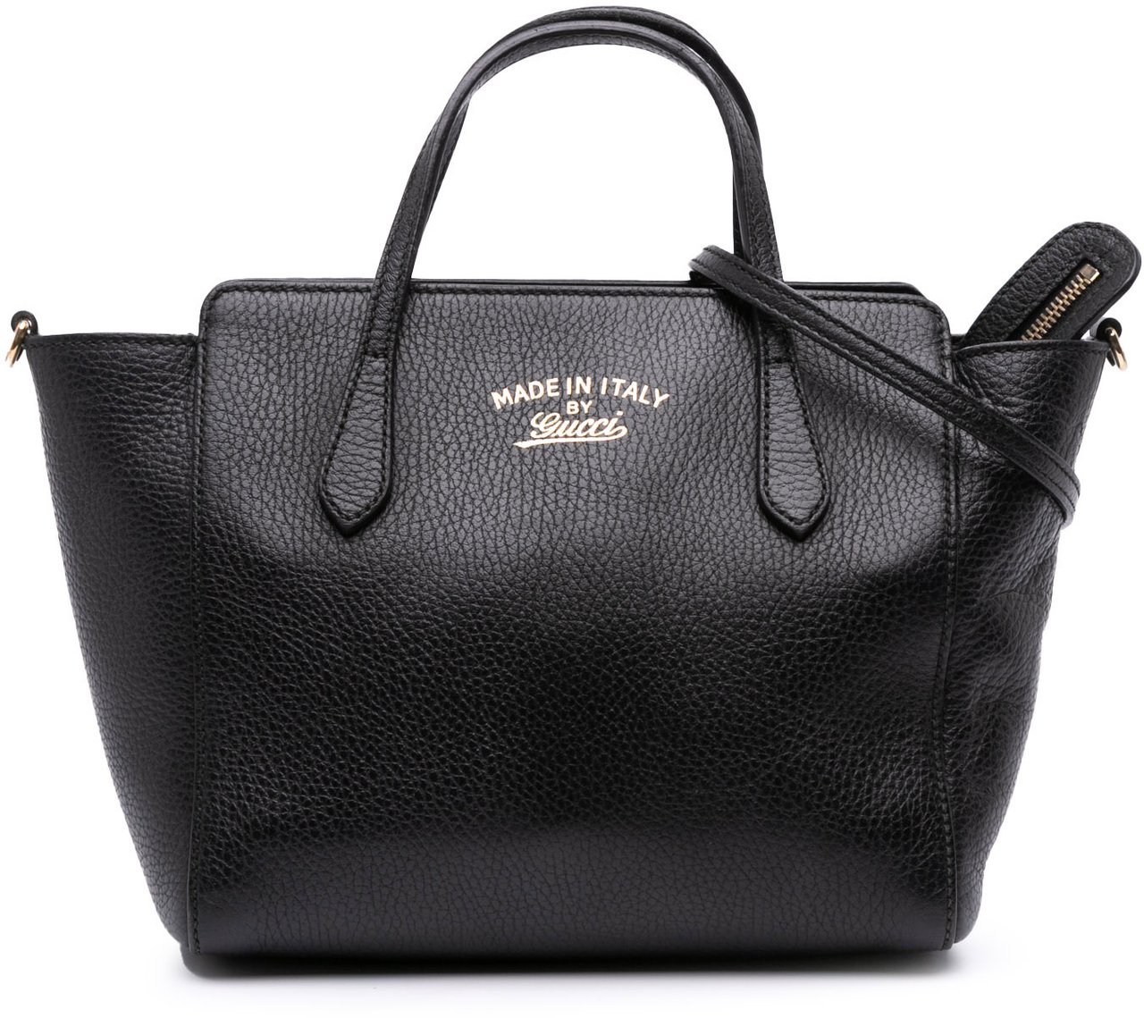 Gucci Mini Leather Swing Satchel Zwart
