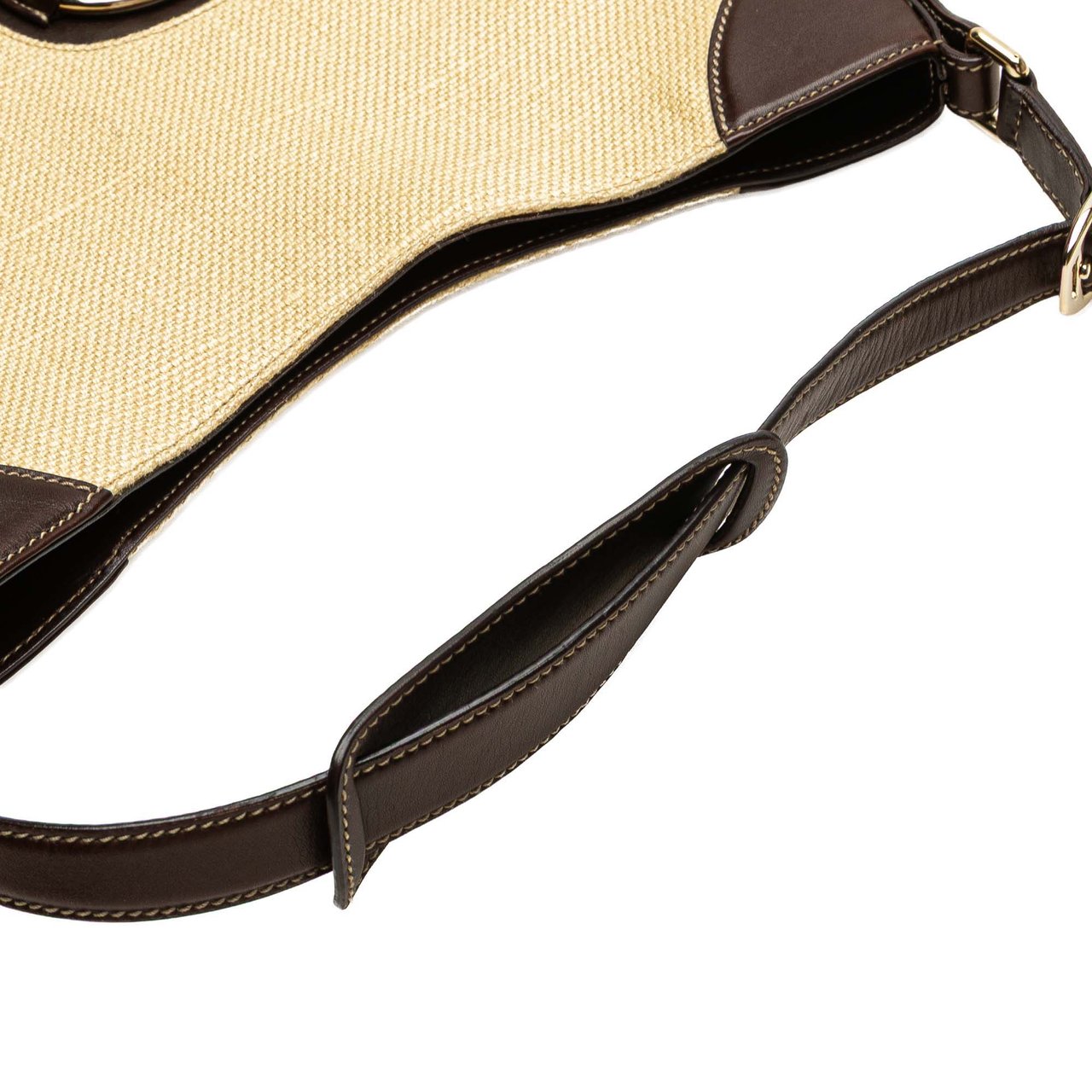 Gucci Raffia Hasler Hobo Bruin