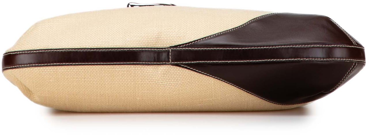 Gucci Raffia Hasler Hobo Bruin
