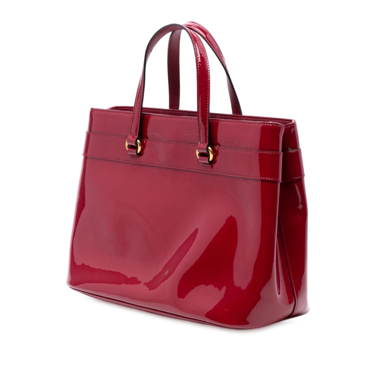 Gucci Patent Bright Bit Satchel Rood