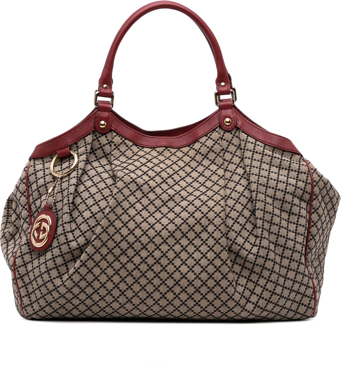 Gucci Large Diamante Canvas Sukey Tote Bruin
