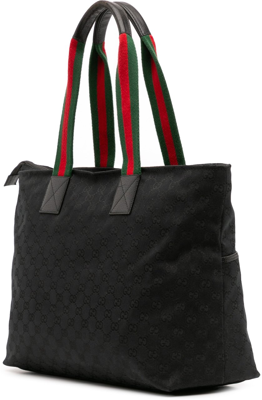 Gucci GG Canvas Web Tote Zwart