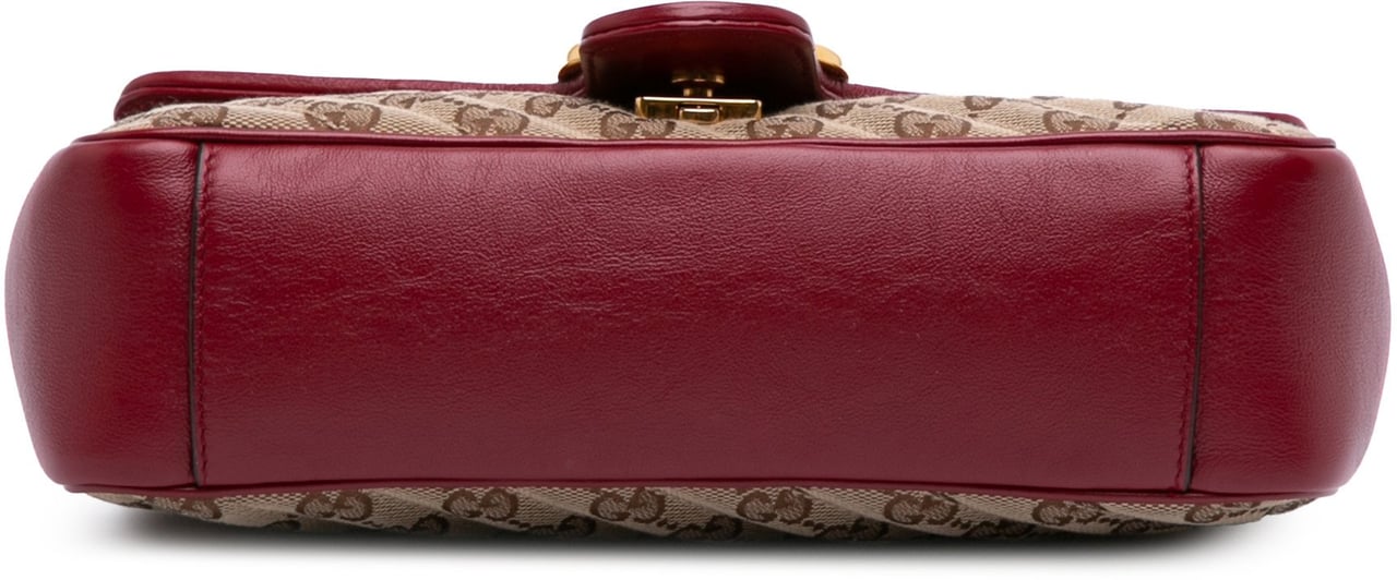 Gucci Medium GG Marmont Matelasse Diagonal Canvas and Leather Shoulder Bag Bruin