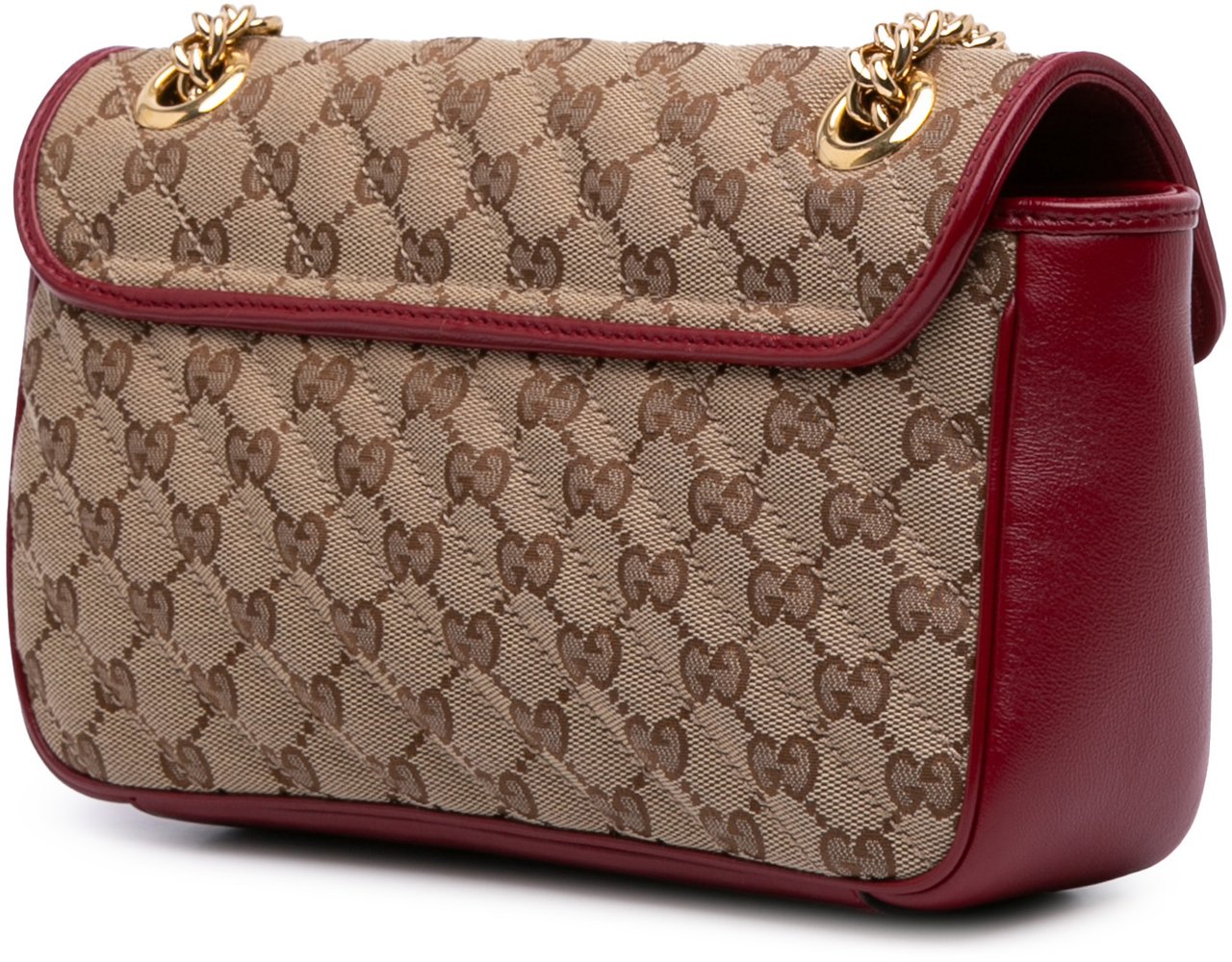 Gucci Medium GG Marmont Matelasse Diagonal Canvas and Leather Shoulder Bag Bruin