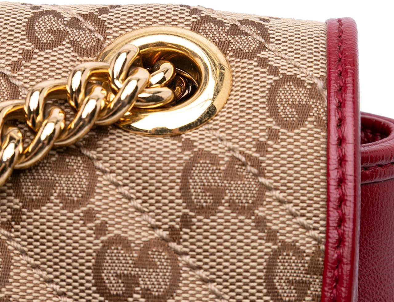 Gucci Medium GG Marmont Matelasse Diagonal Canvas and Leather Shoulder Bag Bruin