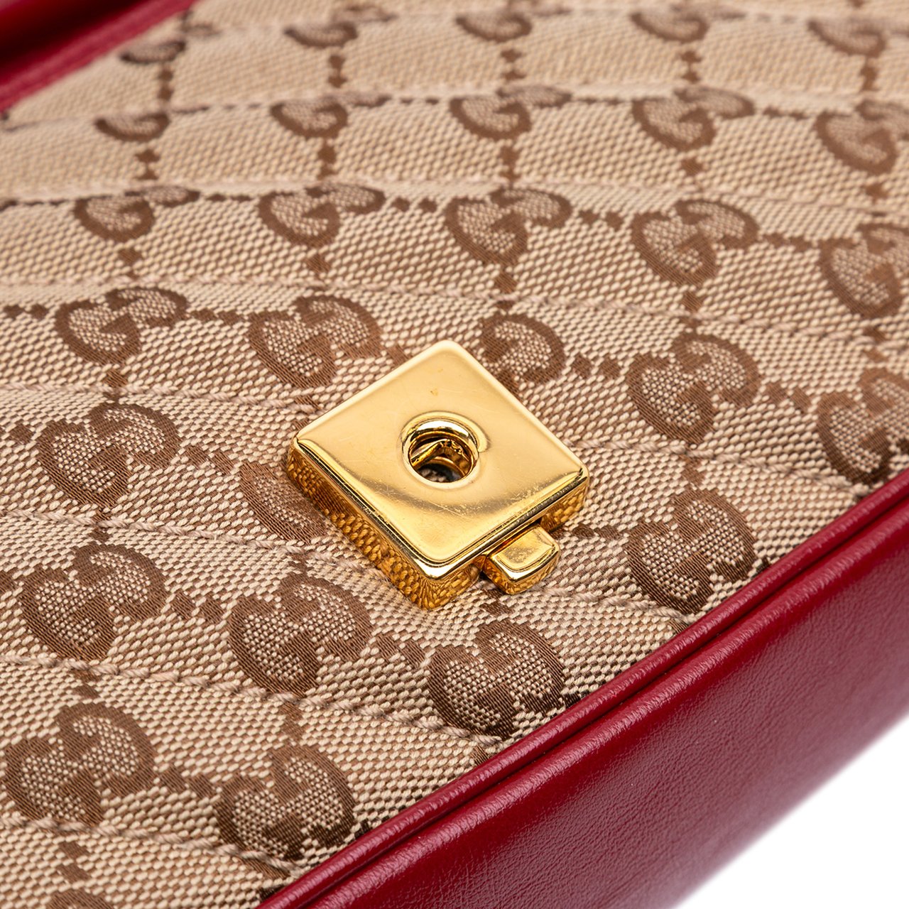 Gucci Medium GG Marmont Matelasse Diagonal Canvas and Leather Shoulder Bag Bruin