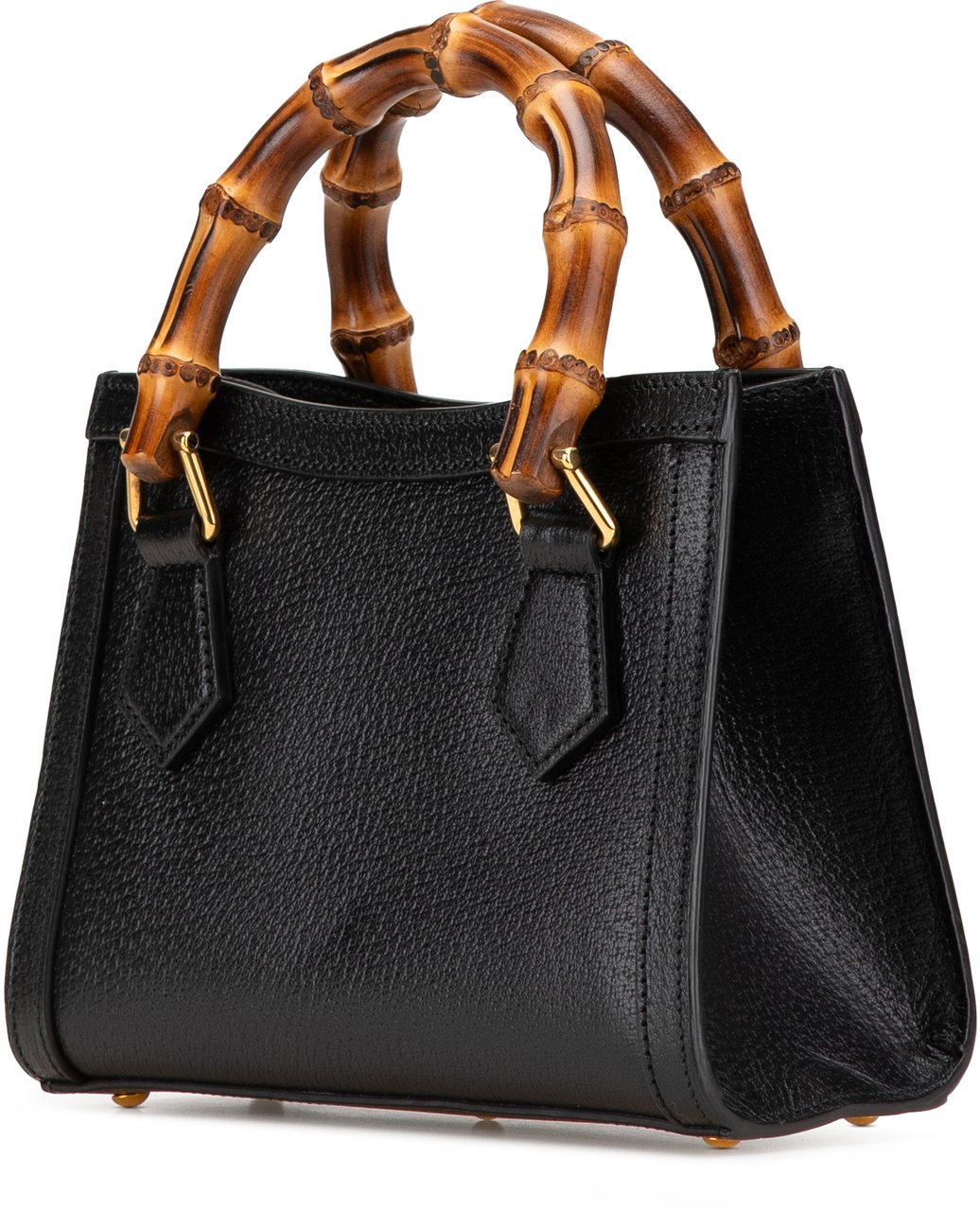 Gucci Small Calfskin Bamboo Diana Satchel Zwart