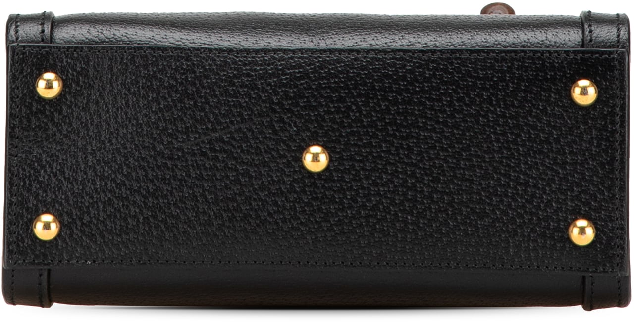Gucci Small Calfskin Bamboo Diana Satchel Zwart