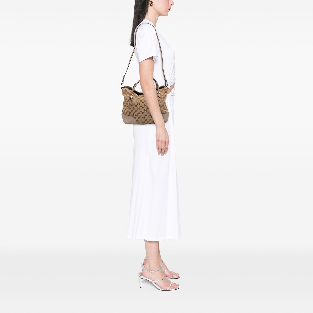 Gucci Medium GG Canvas Bree Satchel Bruin