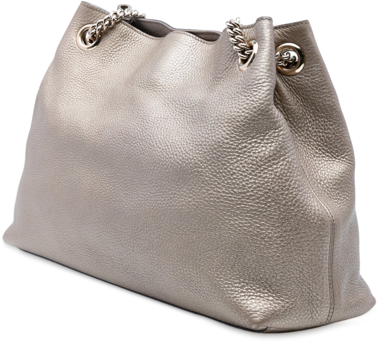Gucci Medium Leather Soho Chain Tote Goud