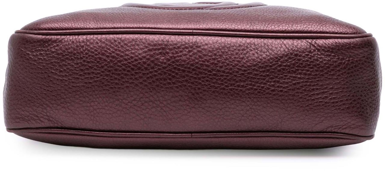 Gucci Metallic Leather Soho Chain Zip Shoulder Bag Rood