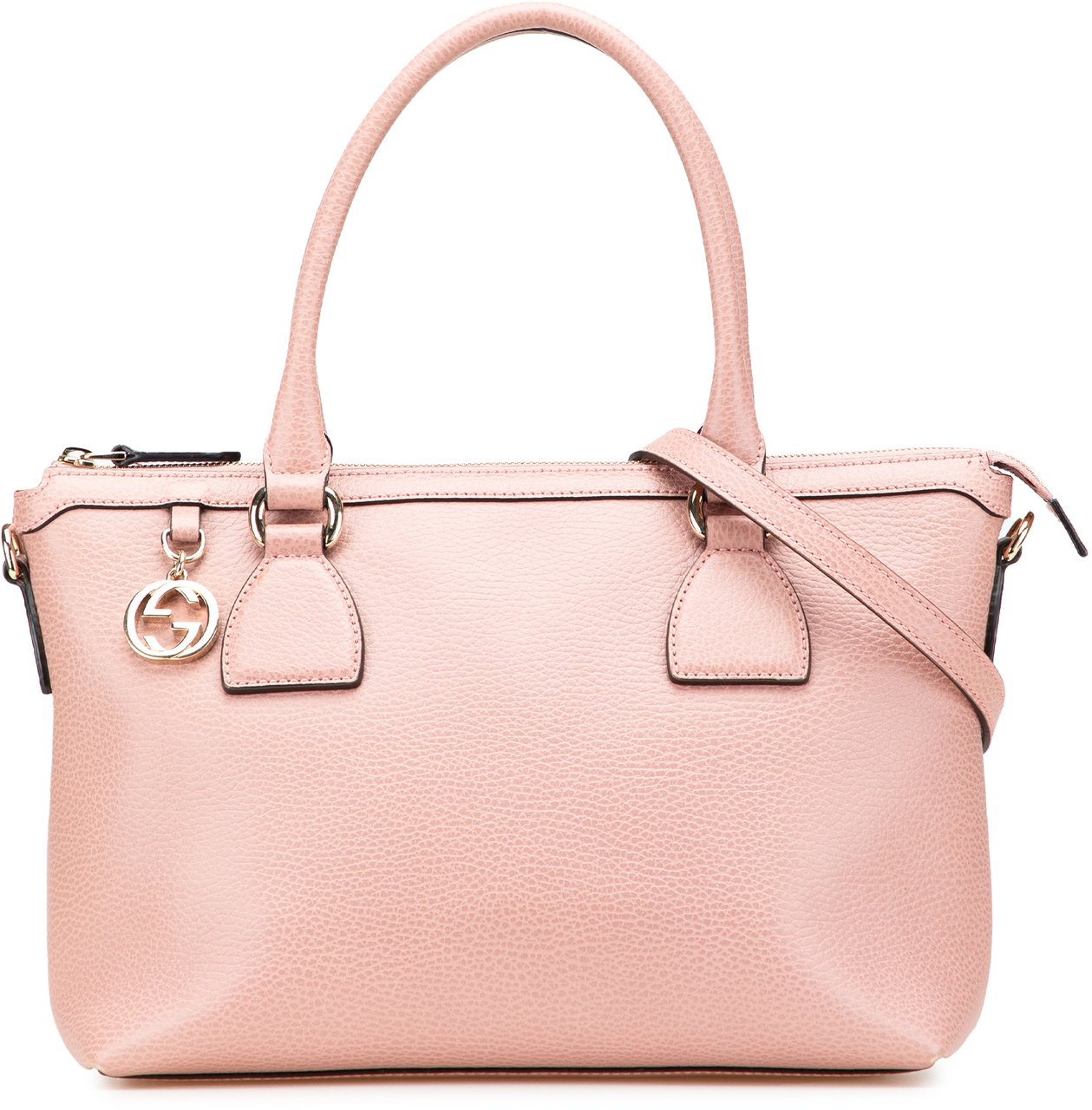 Gucci Dollar Calfskin GG Charm Satchel Roze