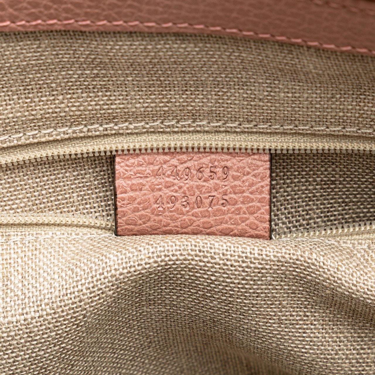 Gucci Dollar Calfskin GG Charm Satchel Roze