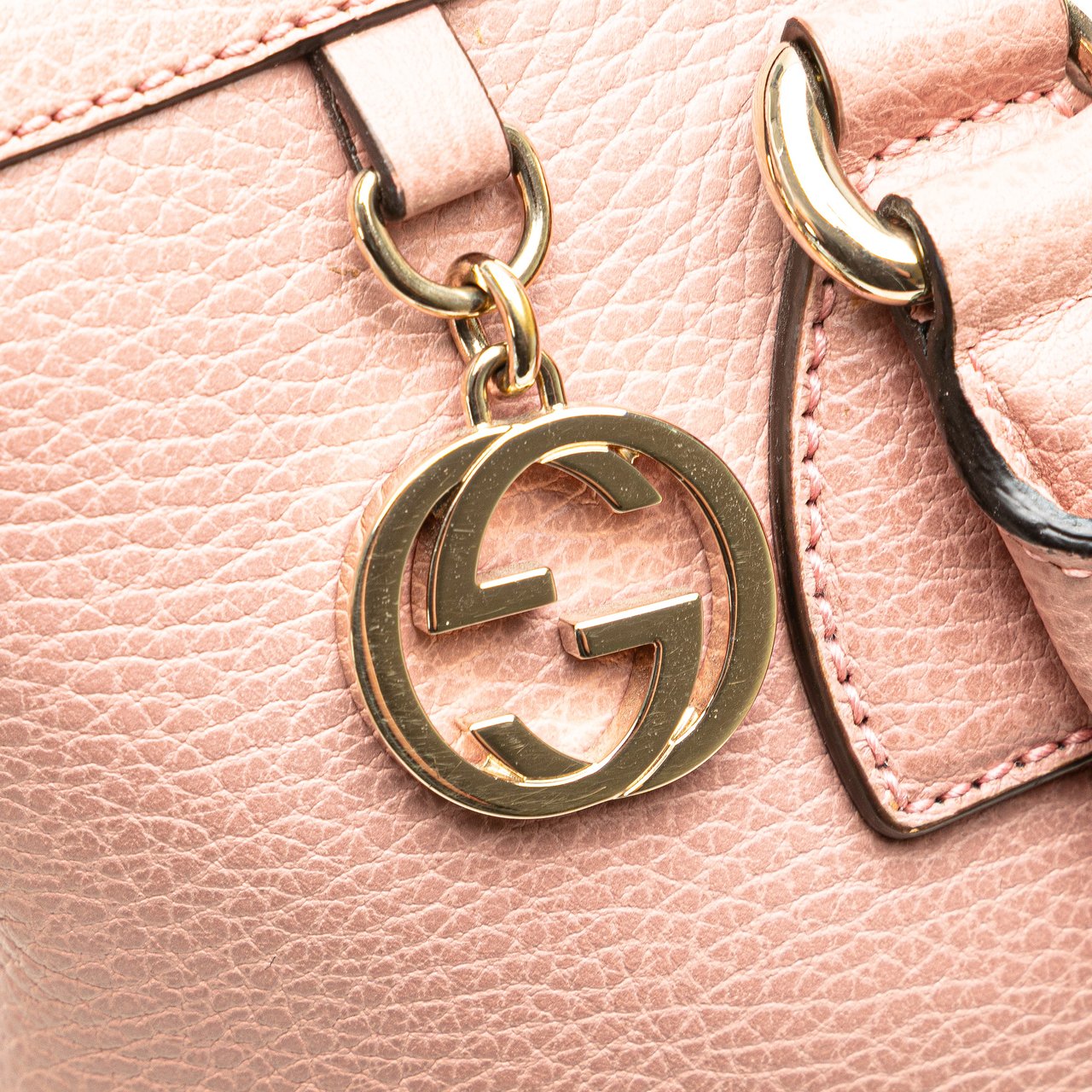 Gucci Dollar Calfskin GG Charm Satchel Roze