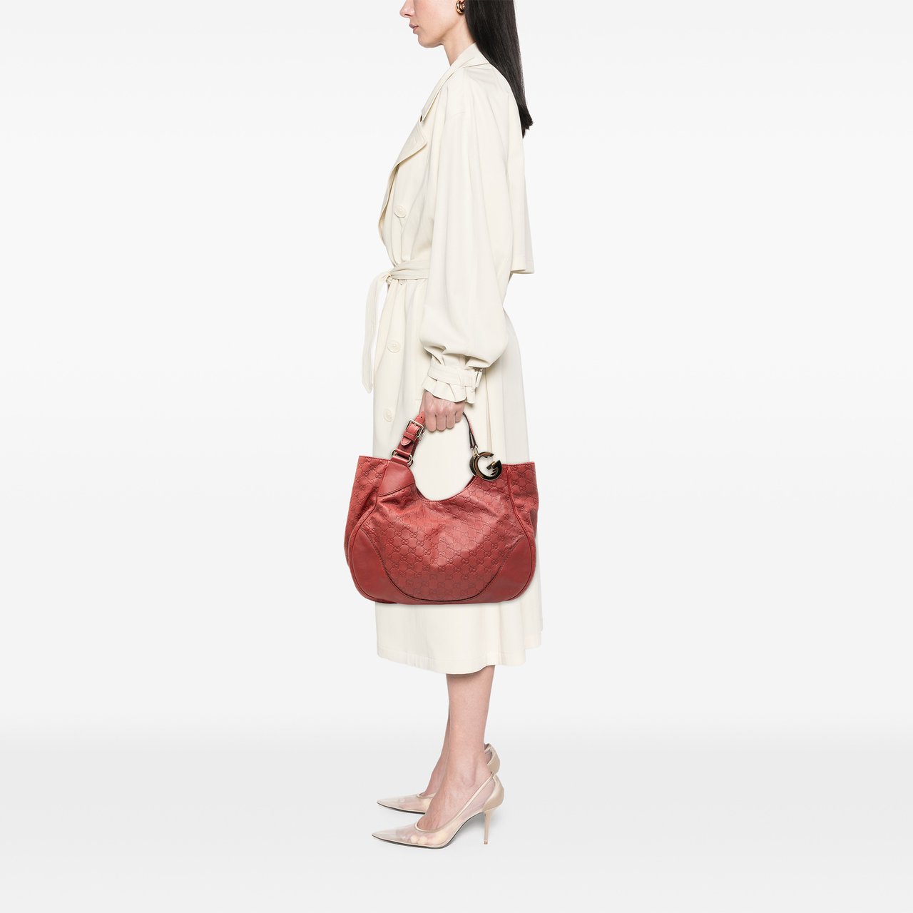 Gucci Large Guccissima Charlotte Tote Rood