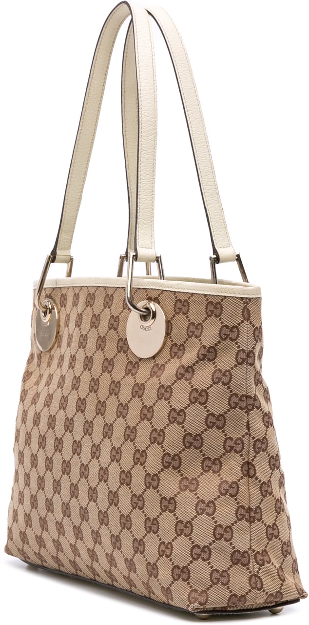 Gucci Medium GG Canvas Eclipse Tote Bruin