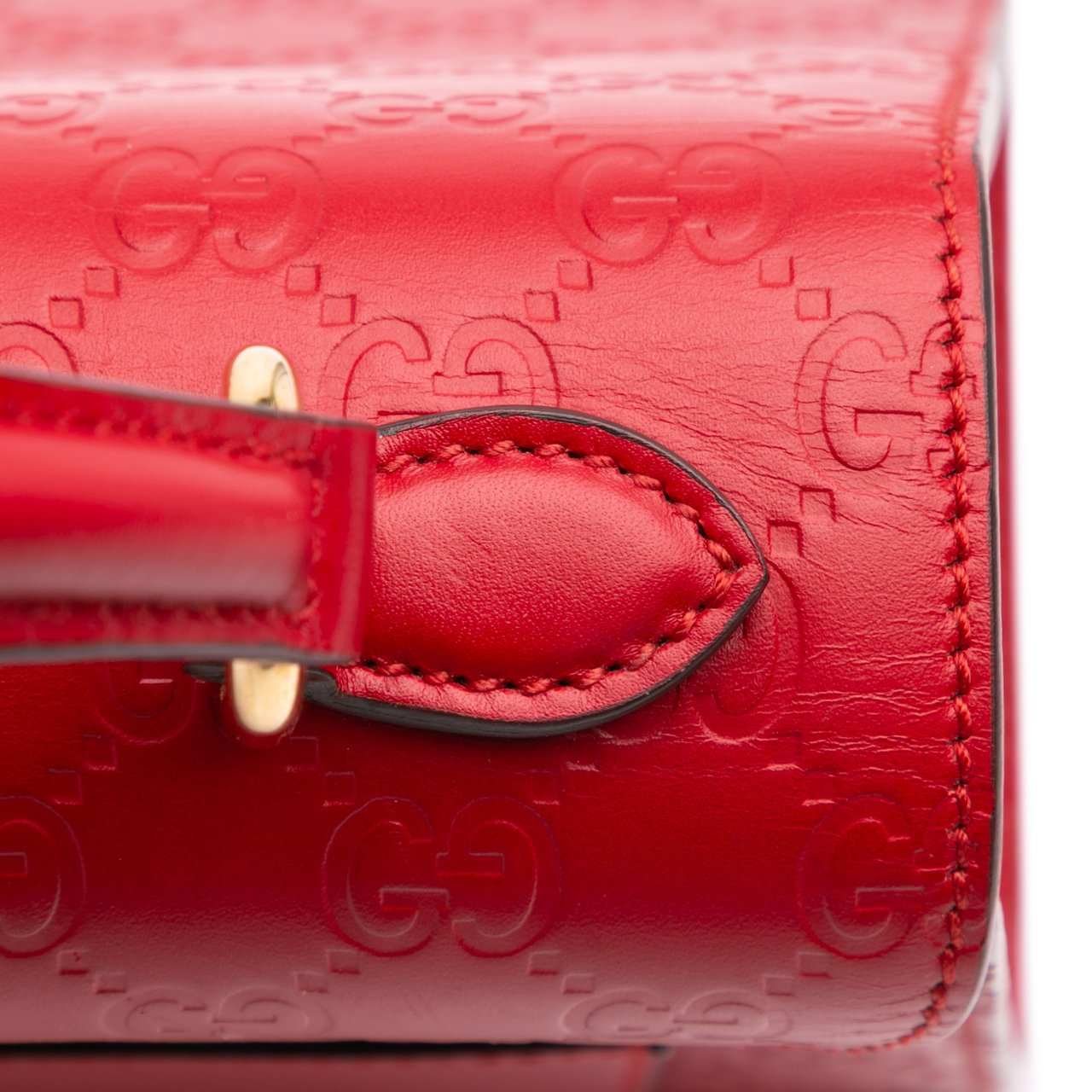Gucci Small Guccissima Padlock Satchel Rood