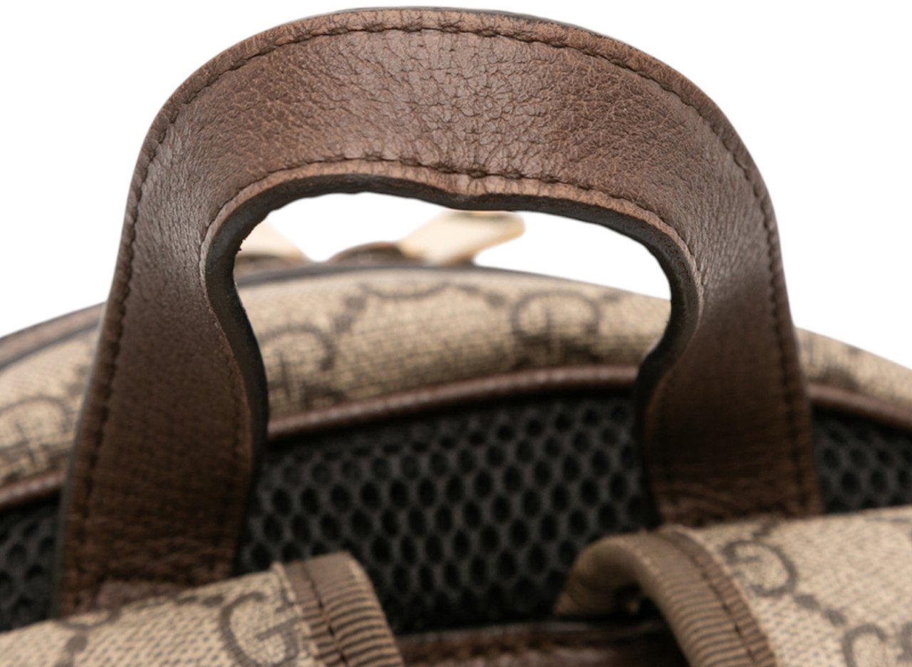 Gucci Small GG Supreme Ophidia Web Backpack Bruin